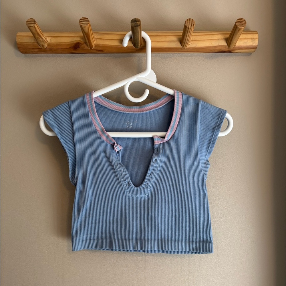 Women’s Blue and Pink Urban Outfitters Crop Top